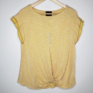 NWT W5 Anthropologie Women’s Pinstripe Layered Cap Sleeve Top M